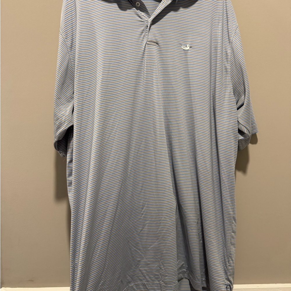 Southern Marsh Gray Striped Polo Shirt